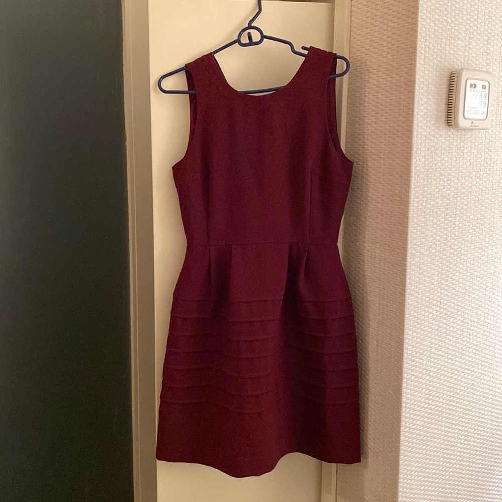 Madewell midnight Fit and Flate sleeveless cranberry red dress. Size 4